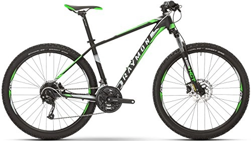 Mountainbike : R Raymon Sevenray 3.0 27.5R Mountain Bike 2018 (52cm, Schwarz Matt / Neon grün weiß)