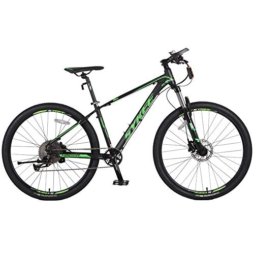 Mountainbike : radarfn Mountainbike, 11 Gänge, 27, 5 Zoll Räder, für Erwachsene, Aluminium-Legierung, umschaltbares Schloss, Vordergabel, Suspensions-Mountainbike, schwarz / grün