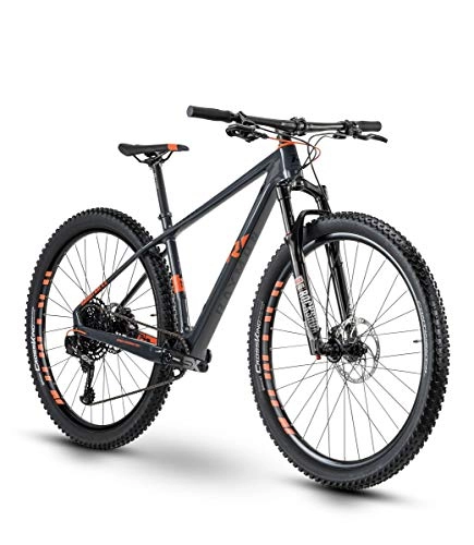 Mountainbike : RAYMON HardRay Nine 8.0 29'' Carbon MTB Fahrrad grau / rot 2021: Größe: 39 cm