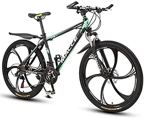 Mountainbike : RDJSHOP 26 Zoll Mountainbike, 21 Gang MTB Fahrrad Doppelscheibenbremsen Fahrradrahmen aus Kohlenstoffhaltigem Stahl, 6 Speichen Rad, Ideal Zum Radfahren im Freien, Green