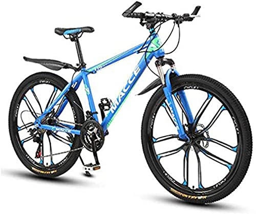 Mountainbike : RDJSHOP Herren Mountainbike 26 Zoll, 21 Gang Mountainbike Doppelscheibenbremsen Fahrrad, High Carbon Steel Frame MTB Fahrrad, 10-Speichen-Rad, Blue
