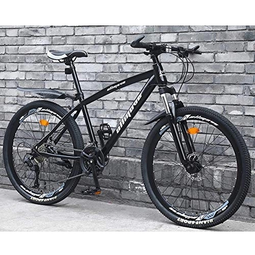 Mountainbike : Relaxbx Mountainbikes Fahrräder, Doppelscheibenbremse 27 Geschwindigkeiten Mountainbike Leichter Carbon Stahlrahmen, Weiß, 26 Zoll