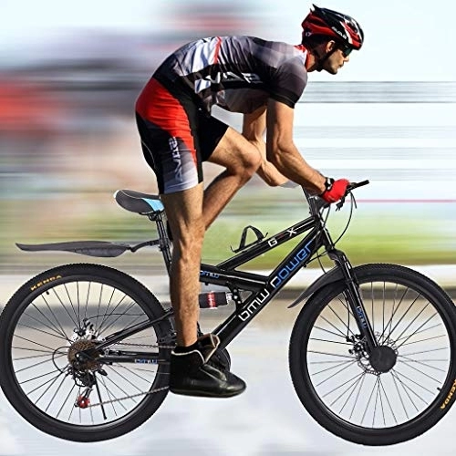 Mountainbike : Rennrad für Erwachsene, 26-Zoll-Mountainbike aus Kohlenstoffstahl, S21-Gang-Fahrrad, Federgabel, rutschfestes Fahrrad mit Doppelscheibenbremse und Rahmen aus Kohlenstoffstahl, städtische Rennräde