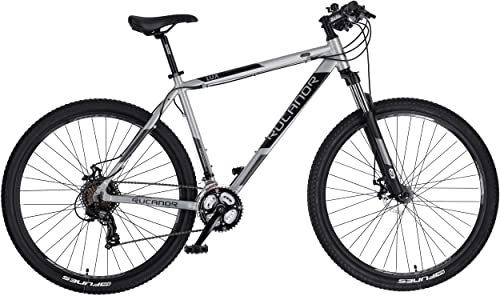 Mountainbike : Rucanor Lux 29 Zoll 48 cm Herren 21G Mechanische Scheibenbremse Silber / Schwarz
