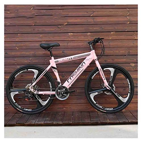 Mountainbike : RYP Mountainbikes Rennräder Fahrräder Erwachsene Mountain Bike Männer MTB Straßen-Fahrrad for Damen 26 Zoll-Räder Einstellbare Doppelscheibenbremse BMX-Räder (Color : Pink, Size : 24 Speed)