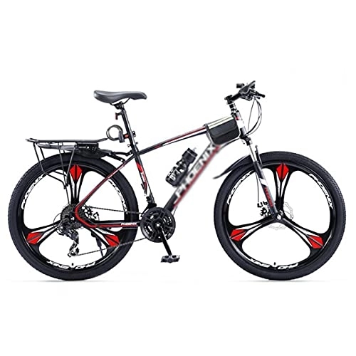 Mountainbike : SABUNU Mountainbike MTB Fahrrad Erwachsene 27, 5 Zoll Mountainbike 24 Geschwindigkeiten Mit Kohlenstoffstahlrahmen Doppelscheibenbremse Und Vordere Suspension(Size:27 Speed, Color:Rot)