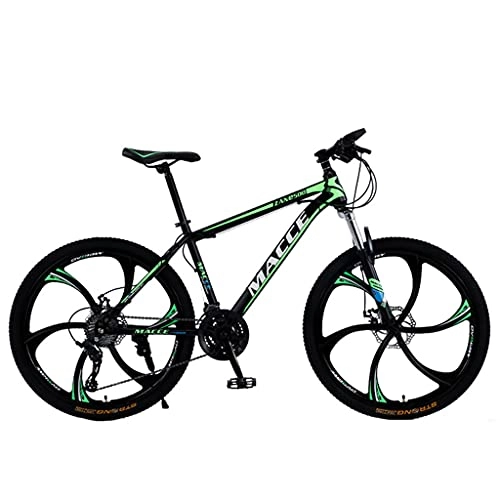 Mountainbike : Sechsblatt-Cross-Country-Bike aus Carbonstahl mit Doppelscheibenbremse Mountainbike (24 / 26 Zoll 21 / 24 / 27 / 30-Gang blau; schwarz und rot; schwarz und grün; schwarz und orange 135, 0 cm * 19, 0 cm * 72, 0