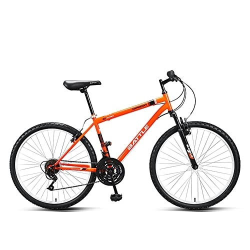Mountainbike : SHANJ 26 Zoll Mountainbike für Herren Damen, 18-Gang MTB Fahrrad für Jugendliche Erwachsene, City-Pendlerfahrrad mit Federgabel, Orange, Blau, Rot