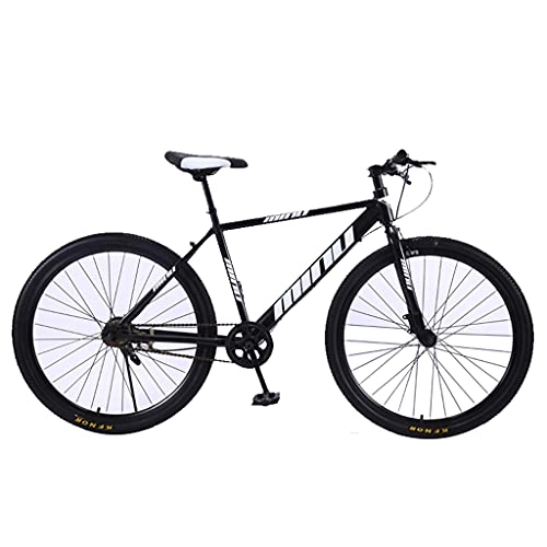 Mountainbike : Singlespeed Mountainbike Fahrrad (26 Zoll schwarz; weiß) Scheibenbremse Stoßdämpfung Herren und Damen