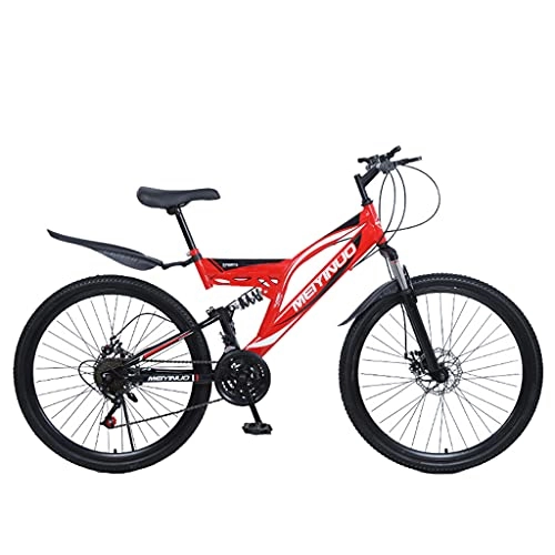 Mountainbike : Speichenrad26 Zoll 21 / 24 / 27-Gang Mountainbike mit dualem Stoßdämpfungssystem (blau; gelb; rot; weiß-rot; schwarz-rot) Mountainbike Fahrrad