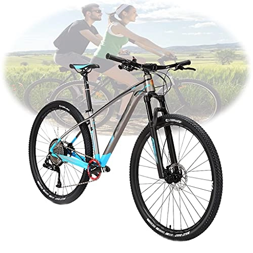 Mountainbike : Tbagem-Yjr 29"Wheel Mountainbike Für Erwachsene Aluminiumlegierung Hydraulische Scheibenbremse Speichenrad 13 Speed Offroad Bike Blau