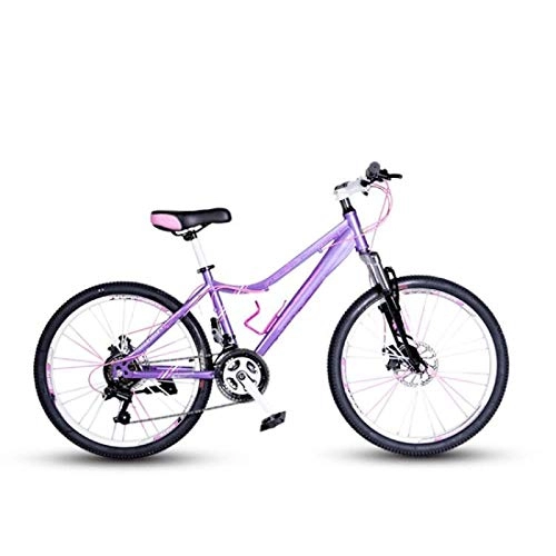 Mountainbike : THENAGD Mountainbike, Frauen Variable Geschwindigkeit Erwachsene 24 Zoll Off-Road Dual Disc Bremse DäMpfung Licht Fahrrad FüR MäNnliche Studenten 21speed Zijinjuan24-inchstandard-purple
