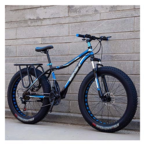 Mountainbike : TOOLS Mountainbikes Rennrad Rennräder Fat Tire Bike Adult Rennräder Fahrrad Strand Snowmobile Fahrräder for Männer Frauen (Color : Blue, Size : 24in)