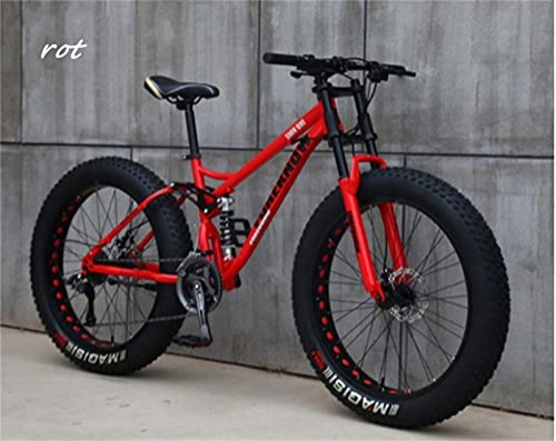 Mountainbike : UltraNurtureest 26 Zoll Mountainbike Rahmen aus Kohlenstoffstahl 24 Gang-Schaltung Fahrrad Vollfederung Scheibenbremsen Hardtail Bike