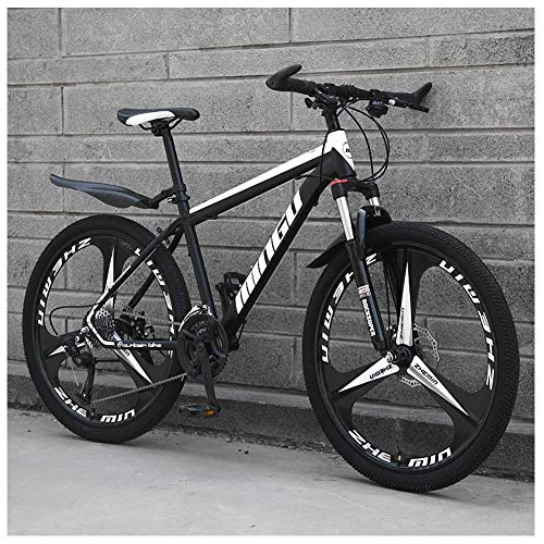 Mountainbike : Unbekannt Mountain Bikes, 26-Zoll-High-Carbon Stahl Hardtail Mountainbike, Berg Fahrrad mit Federung vorne Adjustable Seat, Schwarz, 30speed