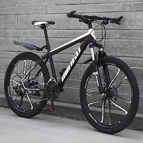 Mountainbike : Unisex Mountainbike 30 Geschwindigkeiten Carbon Steel Frame Rennrad 24 / 26 Zoll Räder, Blau, 24 Zoll