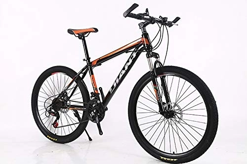 Mountainbike : UR MAX BEAUTY 26 Zoll Mountainbike, High Carbon Stahlrahmen MTB Fahrrad 21 Gang-Doppelscheibenbremse Rennrad Verschiedenen Größen Und Farben Wählen, a, 24 inches