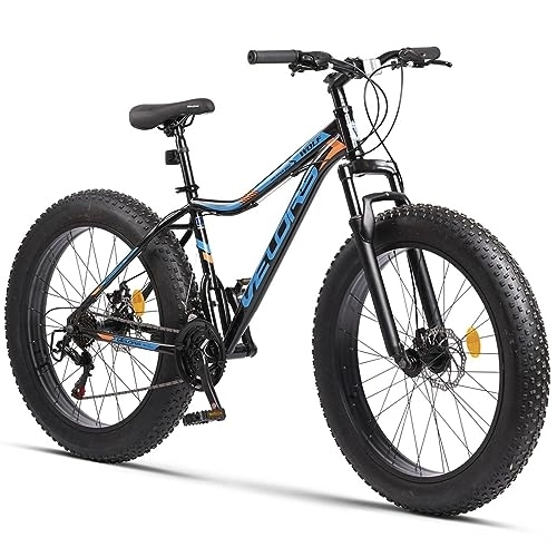 Mountainbike : Velors 26 Zoll Fatbike Mountainbike Shimano 21 Gang-Schaltung, 4.0 fette Reifen Fahrrad, Doppelscheibenbremsen, Fahrrad geeignet für Erwachsene, MTB, Männer und Frauen