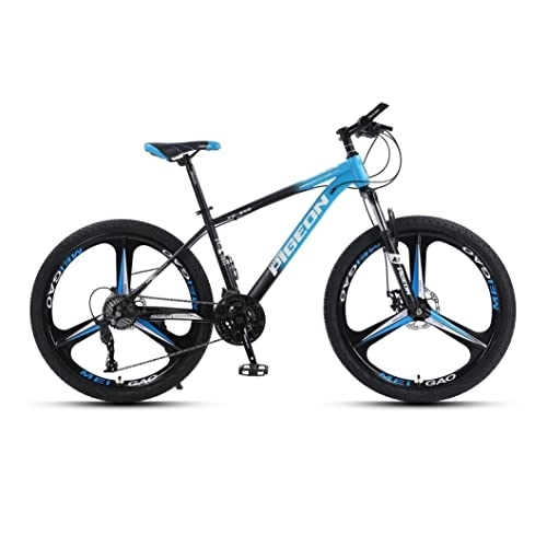 Mountainbike : VIIPOO 24 / 26 Zoll Mountainbike Rahmen aus Kohlenstoffstahl, 21 / 24 / 27 / 30 Geschwindigkeiten mit Scheibenbremse, 3 Speichen Räder für Herren Damen Mountainbike, Blue-24‘’ / 27 Speed