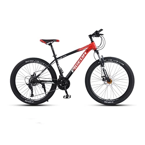 Mountainbike : VIIPOO Mountainbike für Erwachsene, 24 / 26-Zoll-Räder, Herren / Damen Stoßdämpferrad mit Scheibenbremsen und Variabler Geschwindigkeit, Red-26‘’ / 27 Speed
