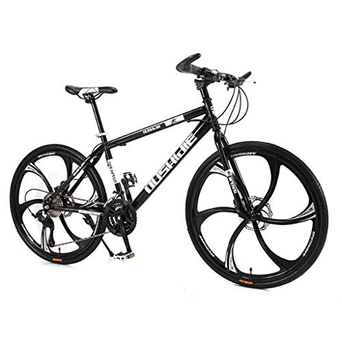 Mountainbike : WGYAREAM Mountainbike, 26" Mountainbikes Carbon Steel Ravine Bike mit Oneness Rad Doppelscheibenbremse Vorderachsfederung 21 24 27 Geschwindigkeiten (Color : Black, Size : 27 Speed)