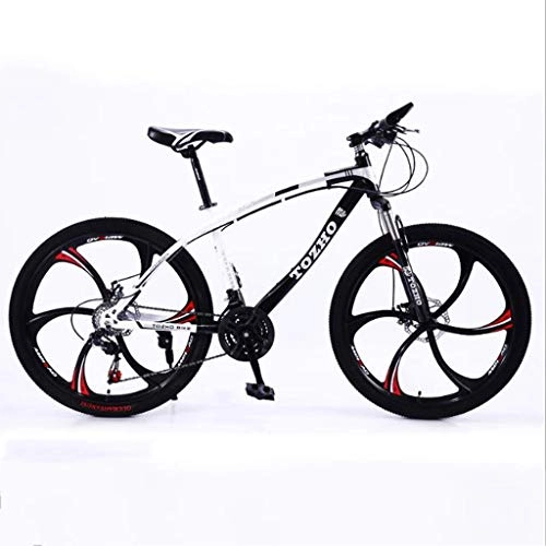 Mountainbike : WGYAREAM Mountainbike, 26" Ravine Bike MTB Carbon Steel Dämpfende Bergfahrräder Doppelscheibenbremse Vorderachsfederung 21 24 27 Geschwindigkeiten (Color : Black, Size : 21 Speed)