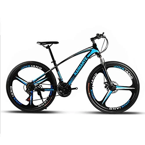 Mountainbike : WGYAREAM Mountainbike, 26 Zoll Mountainbikes Carbon Steel Ravine Bike Oneness Rad Doppelscheibenbremse Vorderachsfederung 21 24 27 Geschwindigkeiten (Color : Blue, Size : 27 Speed)