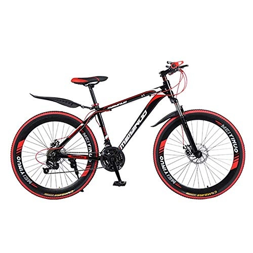 Mountainbike : WGYAREAM Mountainbike, Mountainbikes 26-Zoll-Stoßdämpfende Ravine Bike Doppelscheibenbremse und Vorderradaufhängung Aluminium Rahmen (Color : Black, Size : 24-Speed)