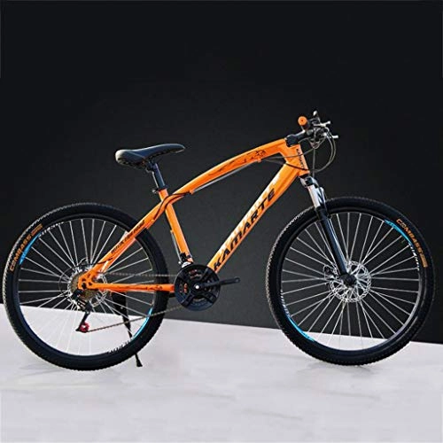 Mountainbike : WGYAREAM Mountainbike, Mountainbikes for Frauen der Männer 26" MTB Front Suspension Bike Ravine 21 / 24 / 27 Geschwindigkeiten Doppelscheibenbremse Stahl-Rahmen (Color : Orange, Size : 27 Speed)