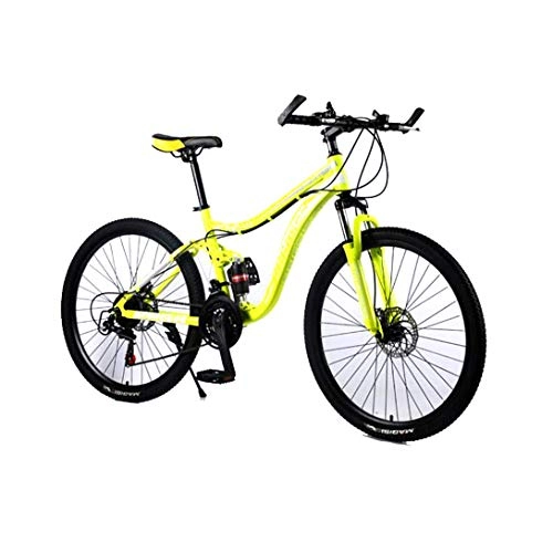 Mountainbike : WRJY Mountainbike mit hoher Geschwindigkeit und hohem Kohlenstoffgehalt aus Stahl, Doppelscheibe, 26 / 24 Zoll Fahrrad für Männer und Frauen