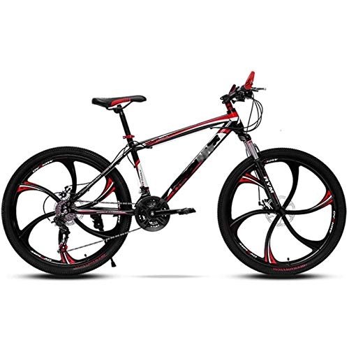 Mountainbike : WXXMZY 26-Zoll-Mountainbike, 21 / 24 Geschwindigkeit Mit Doppelscheibenbremsen, Erwachsenen-Mountainbike Aus Kohlenstoffstahl, Hardtail-Fahrrad Mit Verstellbarem Sitz (Color : B1, Speed : 21speed)
