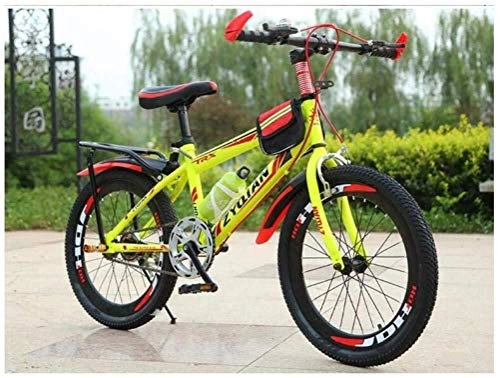 Mountainbike : Wyyggnb Mountainbike, Faltrad 20 Zoll 22 Zoll 24 Zoll Single Speed ​​High-Carbon Stahl Hardtail Schüler Kind Pendler City Bike (Color : Yellow, Size : 20 Inches)