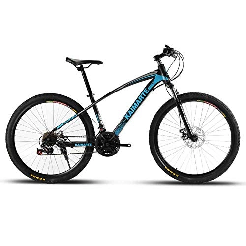Mountainbike : XER Mountainbike, 26-Zoll-Unisex-Mountainbike-Scheibenbremsen mit zweifacher Federung und hohem Kohlenstoffgehalt, Blue, 24speed