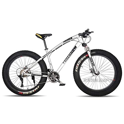 Mountainbike : XHJZ Mountain Bikes, 24-Zoll-Fat Tire Hardtail Mountainbike, Doppelaufhebung-Rahmen und Federgabel Gelände Mountainbike, 21 / 24 / 27speed, Spoke, G, 24 Speed