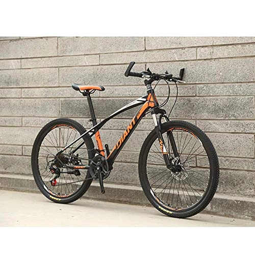 Mountainbike : XIAOFEI 26 Zoll Mountainbike Erwachsene männliche Doppelscheibe Bremse Stoßdämpfer Fahrrad Carbon Rennrad, für männliche und weibliche Geschenk Fahrrad 21 Speed, Gelb, 24