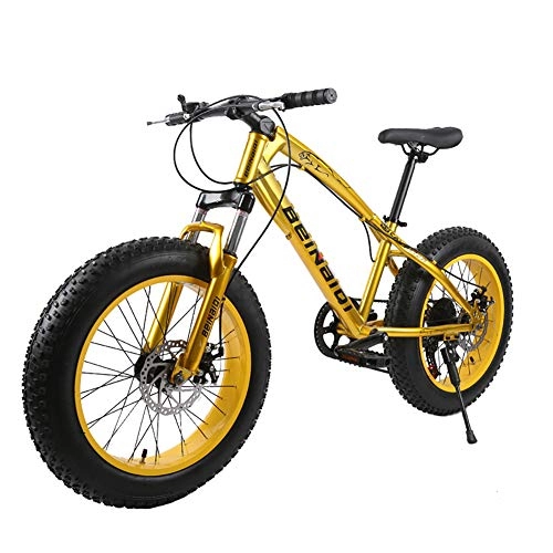 Mountainbike : XIAOFEI Beach Schneesand Fahrrad 4.0 Reifen Gute Qualität 24" / 26", neues Modell Mountainbike, Snowbike, 21-Gang High Carbon Steel Mountainbikes für den Menschen, Gelb, 26