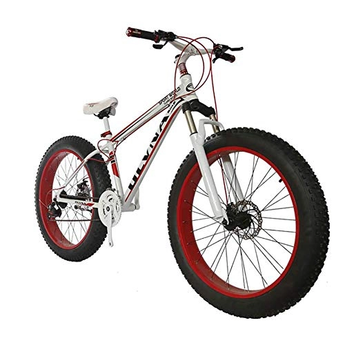 Mountainbike : XIAOFEI Fat Bike 26 Rad Größe und Männer Geschlecht Fett Fahrrad von Snow Bike, Mode MTB 21-Gang Vollfederung Stahl Doppelscheibe Bremse Mountainbike MTB Fahrrad, A3