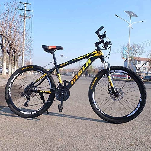 Mountainbike : XIAOFEI Mountainbike Bulk 26"21-Gang-Fahrräder für Männer MTB, Erwachsene Männer und Frauen Hongze Carbon Steel Rennrad Doppelscheibenbremse, Gelb