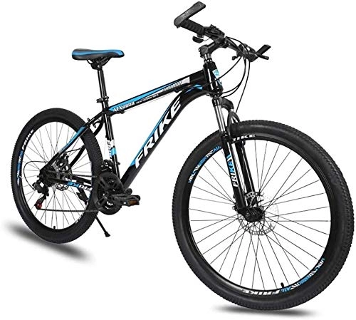 Mountainbike : XinQing Fahrrad Mountainbike, Rennrad, Hard Tail Bike, 26 Zoll Fahrrad, Carbon Steel Adult Bike, 21 / 24 / 27 Speed ​​Bike, Buntes Fahrrad (Color : Black Blue, Size : 27 Speed)
