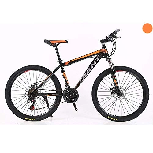 Mountainbike : YBB-YB YankimX Mountainbike, Unisex, mit Federung vorne, 2130 Geschwindigkeiten, 66 cm Räder, 43, 2 cm (17 Zoll) High-Carbon-Stahlrahmen mit Doppelscheibenbremsen (Farbe: Orange, Größe: 27 Gänge)
