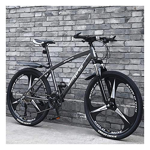 Mountainbike : YCHBOS Mountainbike Herren 24 / 26 Zoll Hardtail, 27 Gang-Schaltung Erwachsene Fahrrad Trekkingrad, Rahmen aus Kohlenstoffstahl, Abschließbar GabelfederungC-26 inch