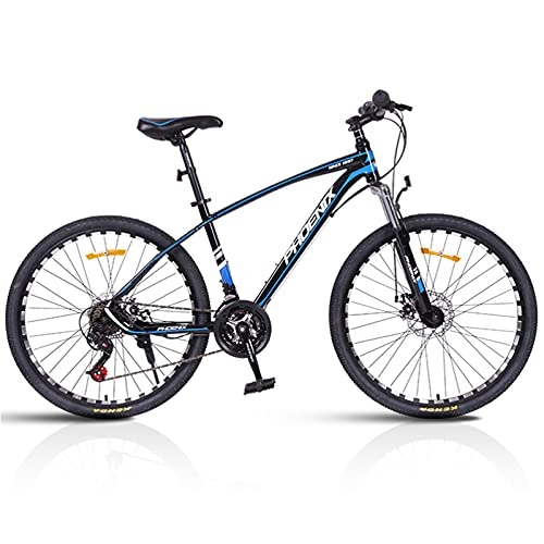Mountainbike : YSXFS Mountainbike, Stahlrahmen Mountainbike, 26-zoll-24-gang-fahrrad-fahrrad-stoß-absorption Front Gabel Road Bikes Verschleißfestes Reifen Pendler-Bike(Color:Blau)