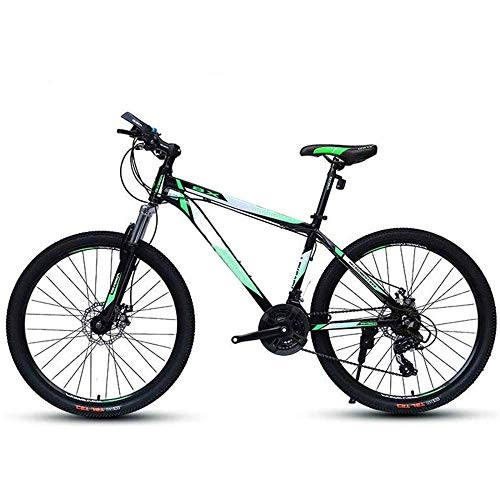 Mountainbike : YUANP Mountainbikes 24-Gang-Hardtail-Fahrrad Mit Hohem Kohlenstoffgehalt Aus Stahl Für Erwachsene All-Terrain-Mountainbike Für Herren rutschfeste Fahrräder, Green-24inches
