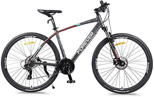 Rennräder : 27 Speed Rennrad, hydraulische Scheibenbremse, Schnellspanner, Leichtes Aluminium-Straen-Fahrrad, Mnner Frauen Stadt-Pendler-Fahrrad, Schwarz (Color : Grey)