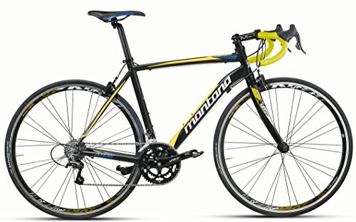 Rennräder : 28 Zoll Rennrad Campagnolo 20 Gang Montana Zerow Carbongabel, Farbe:Schwarz-Gelb, Rahmengröße:52cm