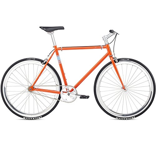 Rennräder : 700c Fixie Fuji Declaration Single Speed Bike Fahrrad Eingangrad, Farbe:Orange, Rahmengrösse:52 cm