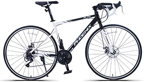 Rennräder : Abrahmliy 27, 5-Zoll- Rennräder 700C High Carbon Steel Rennrad Rennrad mit Variabler Geschwindigkeit für Männer und Frauen - 14-Gang weiß