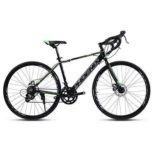 Rennräder : Adult Rennrad, 14 Geschwindigkeit 700C Räder Straßen-Fahrrad, Alu-Rahmen-Fahrrad mit Scheibenbremsen, ideal for unterwegs oder Dirt Trail Touring, grau FDWFN (Color : Grey)