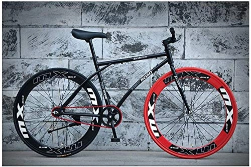 Rennräder : Aoyo Fahrräder, Rennrad, Fahrrad, Fahrrad, Fixed Gear, Single Speed, Fahrrad, Reverse-Bremsanlage, 26 Zoll, Fahrrad, High Carbon Stahl, Rennrad, (Color : Black Red)