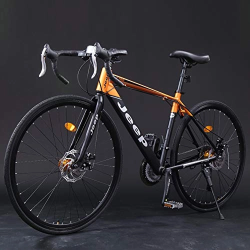 Rennräder : AP.DISHU 24 Geschwindigkeit Unisex Rennrder Leichter Rahmen Aus Aluminiumlegierung 26 Zoll Rennrad Doppelscheibenbremse Pendlerfahrrad Erwachsene City Utility Bike, Orange